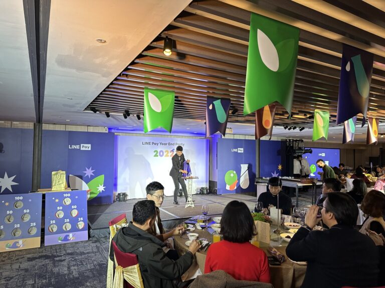 LINE Pay Year End Party 2022 宴會廳,賓客圍桌觀看魔術